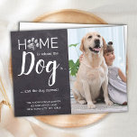 Rustic Weve Moved New Address Pet Photo Dog Moving Postcard<br><div class="desc">Home is Where The Dog Is ... and the dog moved! Let your best friend announce your move with this cute and funny custom pet photo dog moving announcement card in a rustic chalkboard slate design with paw print. Personalise with your favourite dog photo, names and your new address. This...</div>