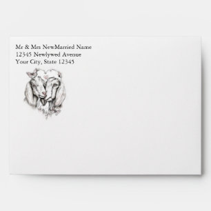 Rustic Whimsical Goat Lovers  Envelope