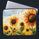 Rustic Whimsical Watercolor Sunflower Field Laptop Sleeve<br><div class="desc">This laptop sleeve design features a watercolor field filled with beautiful sunflowers. Personalise it with a name. Makes a great Mother's Day or birthday gift. Created by Simply Farmhouse Press.</div>