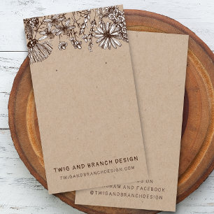 Rustic Whimsical Wildflowers Earring Display Card