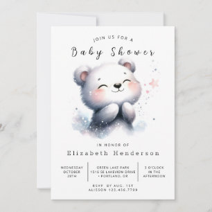 Rustic Whimsy Bear Baby Shower Invitation