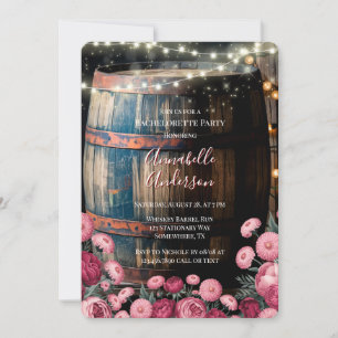 Rustic Whiskey Barrel Bachelorette Party Invitation