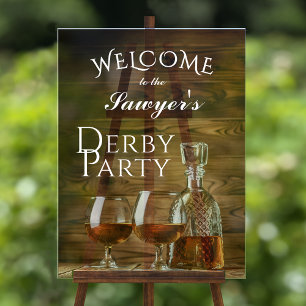 Rustic Whiskey Derby Party Welcome Acrylic Sign