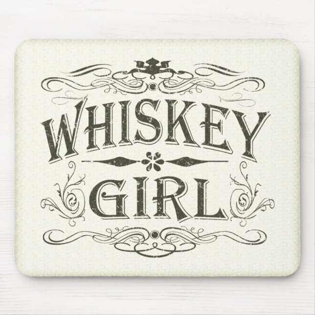 Rustic Whiskey Girl Mouse Mat (Front)