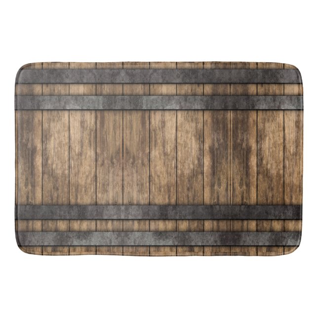 Rustic Whiskey Keg  Bath Mat (Front)