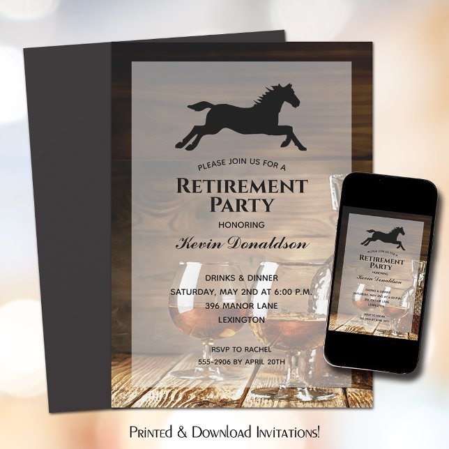 Rustic Whiskey Retirement Party Invitation (Creator Uploaded)