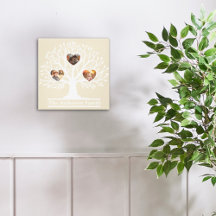 Rustic White 3 Photo Family Tree Personalised