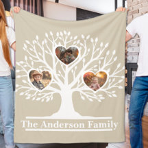 Rustic White 3 Photo Family Tree Personalised