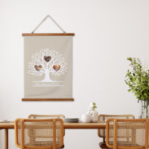 Rustic White 3 Photo Family Tree Personalised