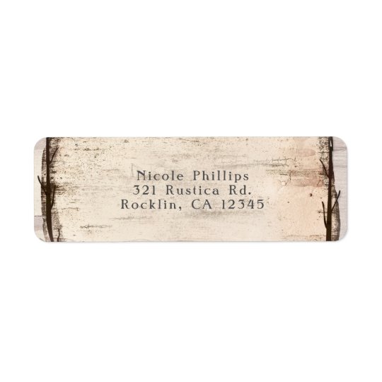 Rustic White Birch Floral & Hummingbird Invitation Return Address Label