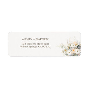 Rustic White Blooms Return Address