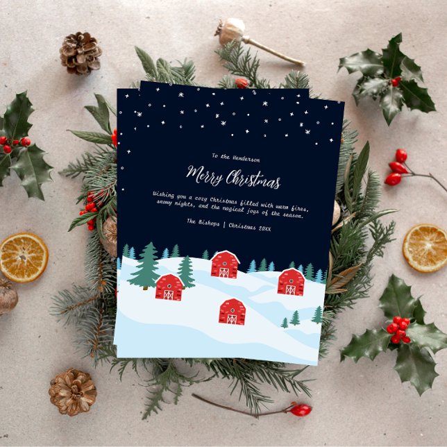 Rustic White Christmas Holiday Card (Creator Uploaded)