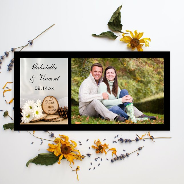 Rustic White Daisies Woodland Wedding Thank You (Creator Uploaded)