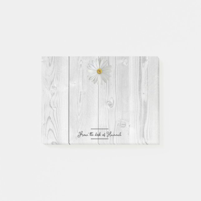 Rustic White Daisy Personalised Notes (Front)