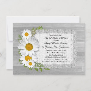 Rustic white daisy rehearsal dinner invites daisy2