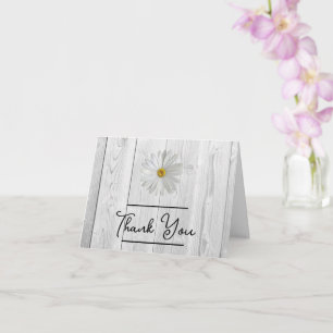 Rustic White Daisy Thank You Card