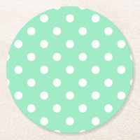 Rustic White Dots Elegant Mint Green Vintage