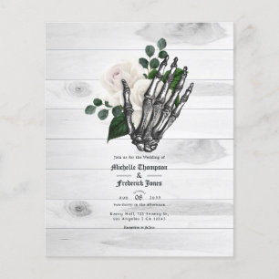 Rustic White Floral Gothic Wedding Flyer