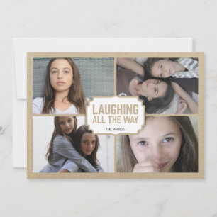 Rustic White Frame Holiday Photo Card