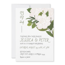 Rustic White Green Watercolor Floral Wedding
