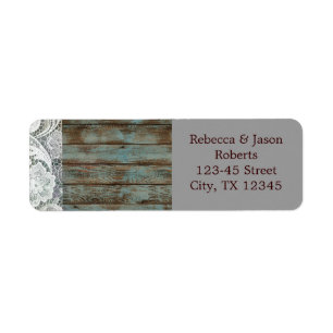 rustic white lace teal barn wood wedding