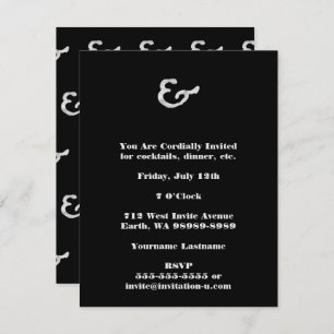 Rustic White Letterpress Ampersand Invitation