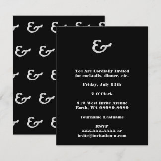 Rustic White Letterpress Ampersand Invitation
