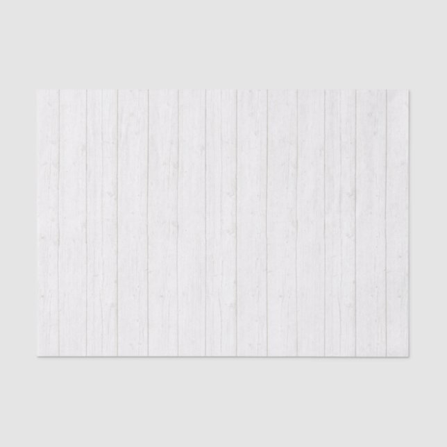 Rustic White Light Washed Wood Barn Boards Tissue Paper (Front)