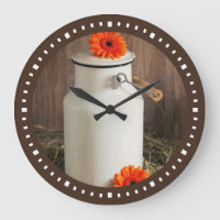 Rustic White Milk Jug with Flowers