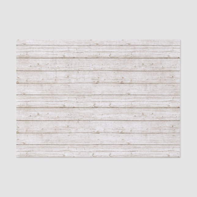 Rustic White Painted Wood Boards Woodland Wedding Tissue Paper (Front)