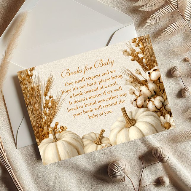Rustic White Pumpkin Books for Baby  Enclosure Card (Creator Uploaded)
