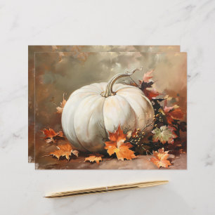 Rustic White Pumpkin Painting Scrapbook Paper