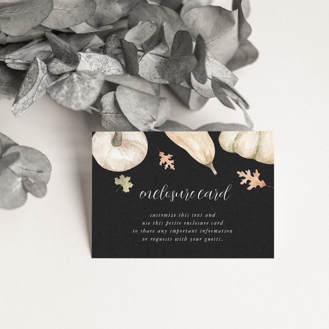 Rustic White Pumpkins Fall Baby Shower Enclosure Card (Creator Uploaded)