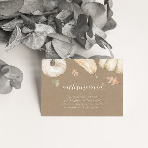 Rustic White Pumpkins Fall Baby Shower Enclosure Card