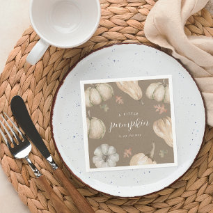Rustic White Pumpkins Fall Baby Shower Napkin