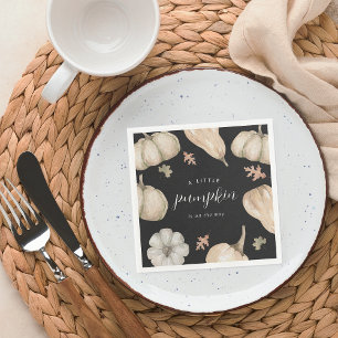Rustic White Pumpkins Fall Baby Shower Napkin