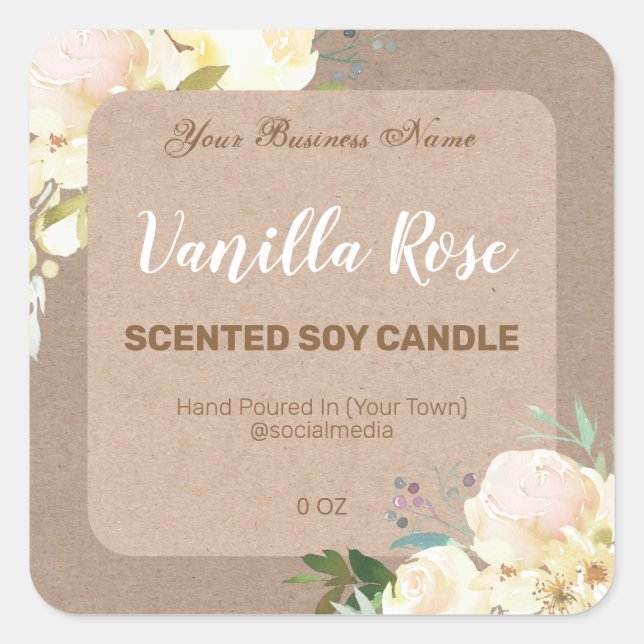 Rustic White Rose Product Labels (Front)