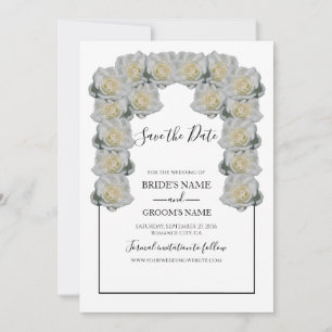 Rustic White Roses Wedding Save The Date
