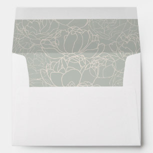 Rustic White & Sage Green Return Address Wedding Envelope