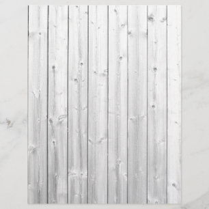 Rustic White Weathered Wood Craft Paper