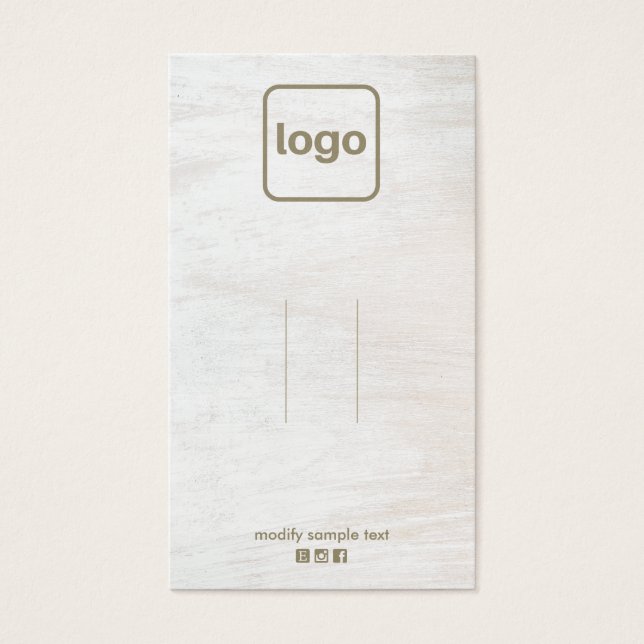 Rustic White Wood  Add Logo Clip Display (Front)