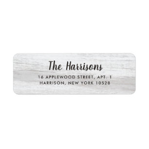 Rustic White Wood Black Script