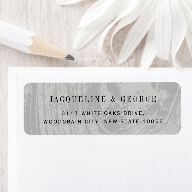 Rustic White Wood Grain Winter Wedding Address (Insitu)