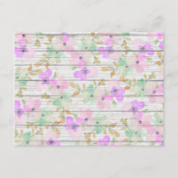Rustic White Wood Mint Green Blush Pink Flowers