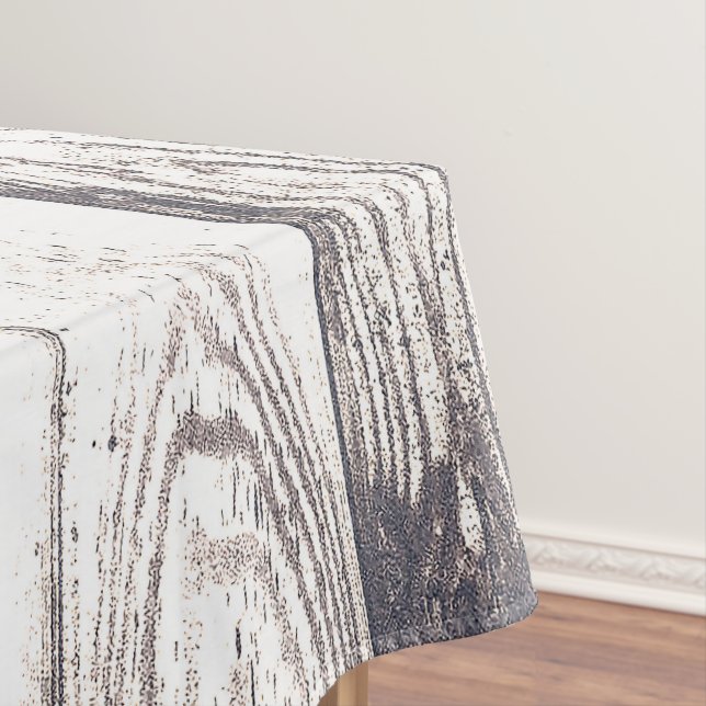 Rustic White Wood Shabby Chic Country Wedding Tablecloth (In Situ)