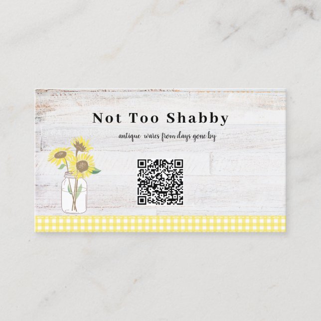 Rustic White Wood Shabby Cottage Chic  Business Card (Front)