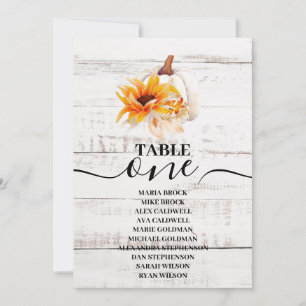 Rustic White Wood Watercolor Pumpkin Sunflower   Invitation