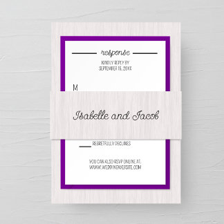 Rustic White Wood Wedding Invitation Belly Band