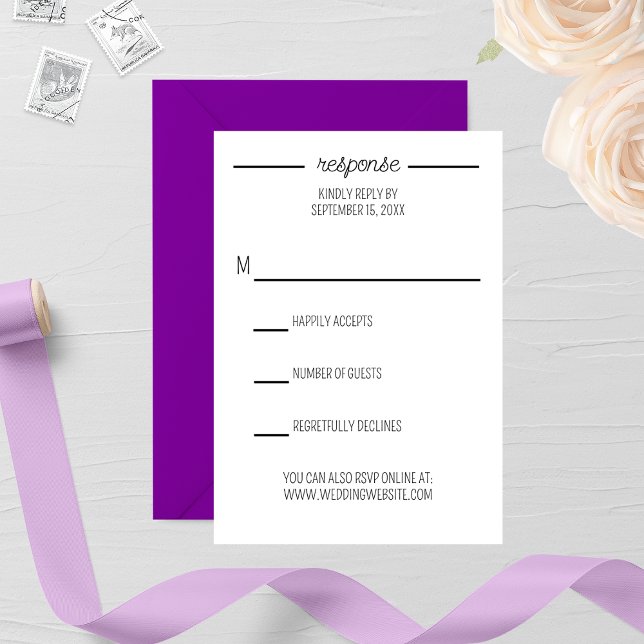 Rustic White Wood Wedding RSVP Card (Creator Uploaded)