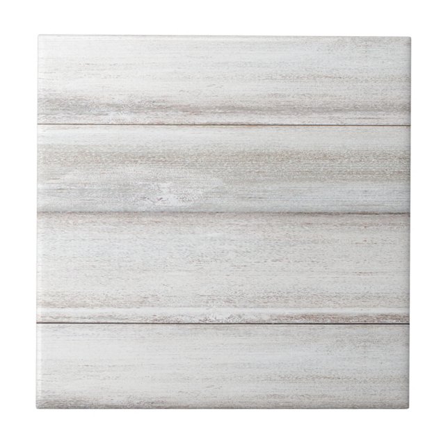 Rustic White Wood Wooden Look Tile (Front)